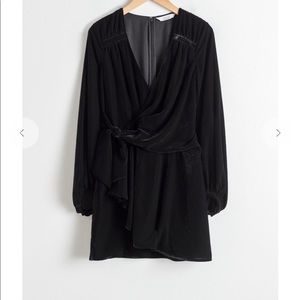 & Other Stories Black Velvet Dress